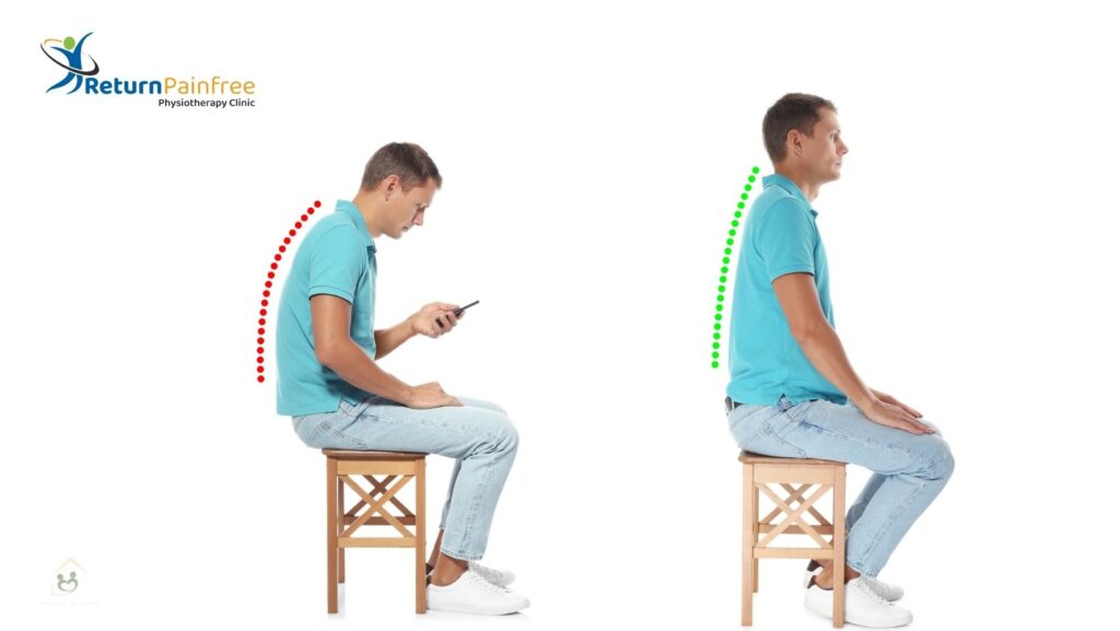 Physiotherapist correcting posture with patient in clinic - Posture correction physiotherapy Pune